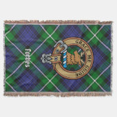 Clan Forbes Crest over Tartan スローブランケット (正面)