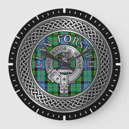 Clan Forsyth Crest & Tartan Knot ラージ壁時計