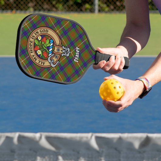 Clan Fraser Crest over Hunting Tartan Keychain ピックルボールラケット (インサイチュ)