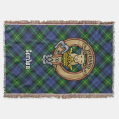 Clan Gordon Crest over Tartan スローブランケット (正面)