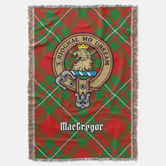 Clan Gregor Crest over Tartan スローブランケット (正面縦)