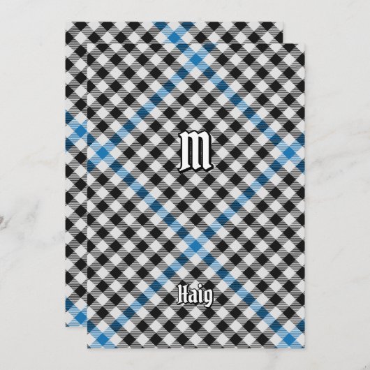 Clan Haig Check Tartan 招待状 (正面/裏面)