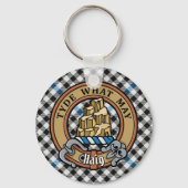 Clan Haig Crest over Check Tartan キーホルダー (正面)