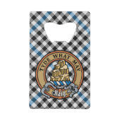 Clan Haig Crest over Check Tartan クレジットカード栓抜き (正面)