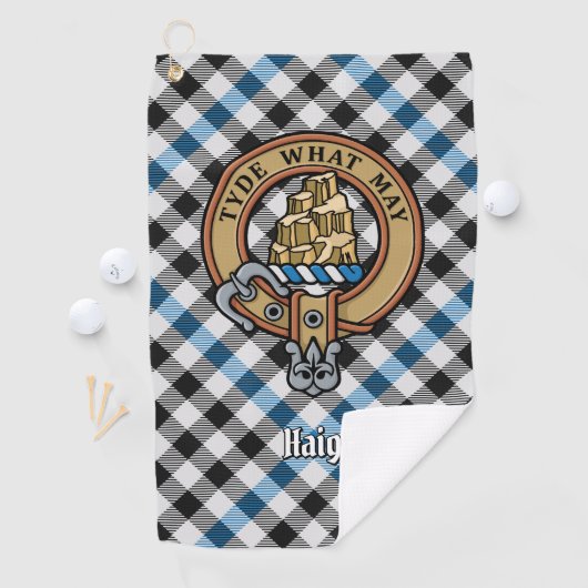 Clan Haig Crest over Check Tartan ゴルフタオル (インサイチュ)