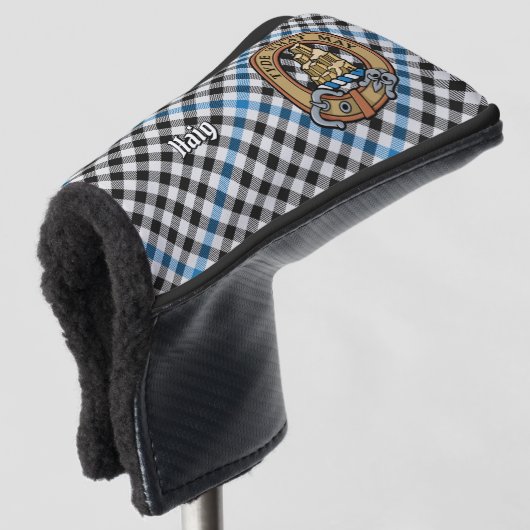Clan Haig Crest over Check Tartan ゴルフヘッドカバー (3/4 正面)