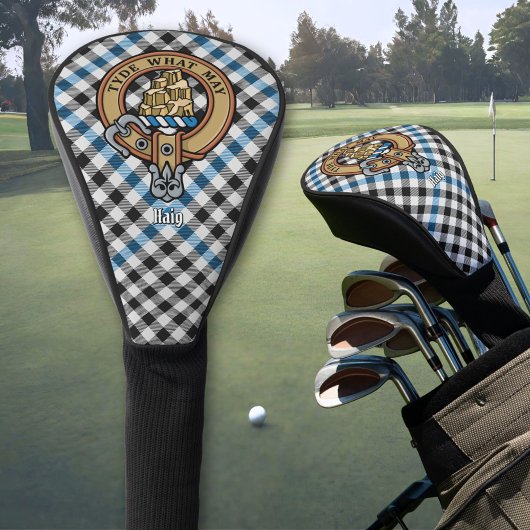 Clan Haig Crest over Check Tartan ゴルフヘッドカバー