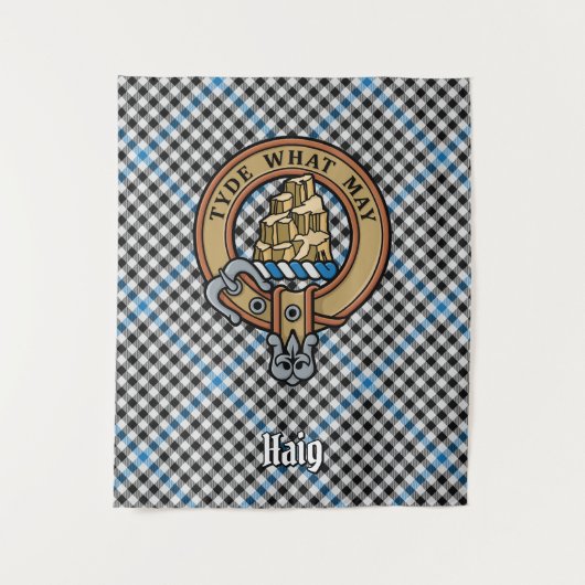 Clan Haig Crest over Check Tartan タペストリー (正面)