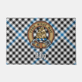 Clan Haig Crest over Check Tartan ドアマット (正面)