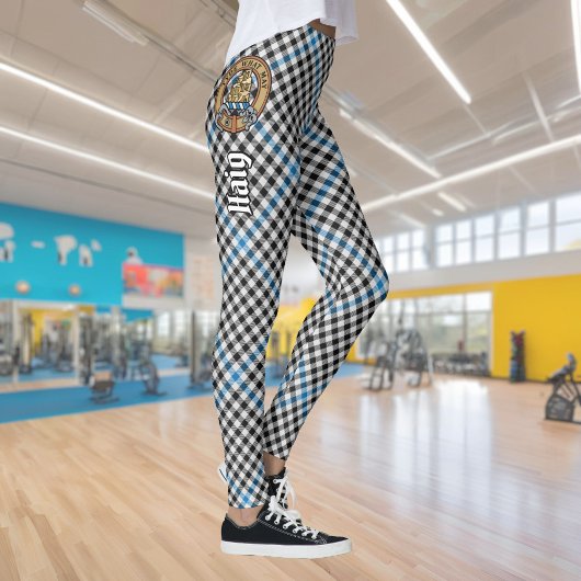 Clan Haig Crest over Check Tartan レギンス