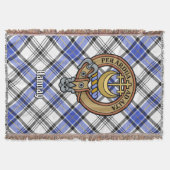 Clan Hannay Crest over Tartan スローブランケット (正面)