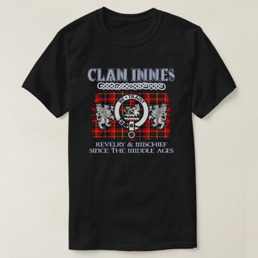 Clan Innes crestスコットランドのクランドスコットランドの姓 Tシャツ (デザイン正面)