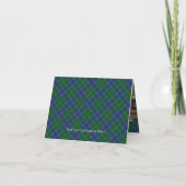 Clan Johnston Crest over Tartan 招待状 (裏面)