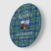 Clan Keith's Old Dunnottar Coffee Co. ラージ壁時計 (傾斜)