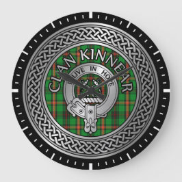Clan Kinnear Crest & Tartan Knot ラージ壁時計
