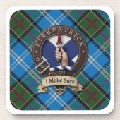 Clan Kirkpatrick Crest and Tartan on Coasters コースター (正面)
