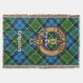 Clan Kirkpatrick Crest over Tartan スローブランケット (正面)