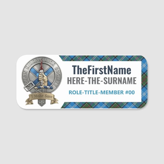 Clan Kirkpatrick Society - CKS Name Tag #2 名札 (正面)