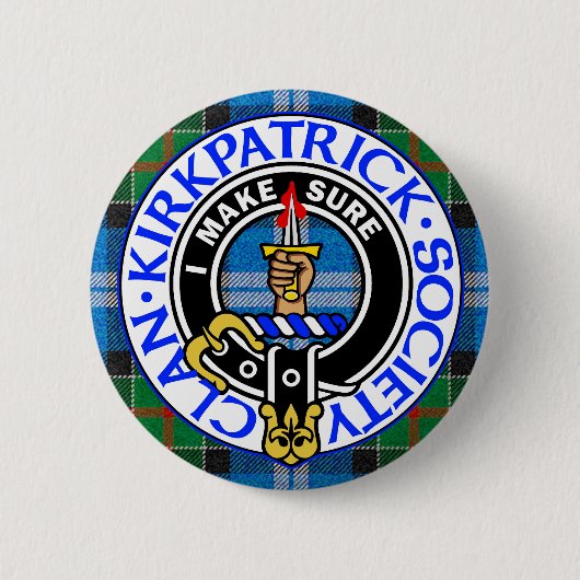Clan Kirkpatrick Society tartan badge  缶バッジ (正面)