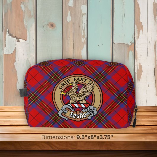 Clan Leslie Crest over Red Tartan ドップキット