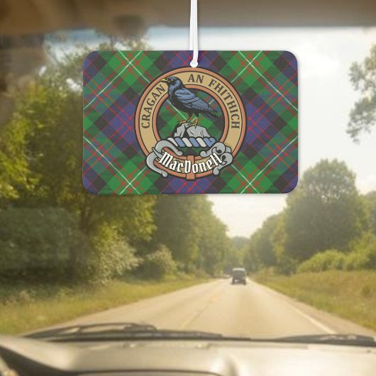 Clan MacDonell of Glengarry Crest over Tartan カーエアーフレッシュナー
