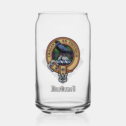 Clan MacDonell of Glengarry Crest over Tartan ガラス缶 (正面)