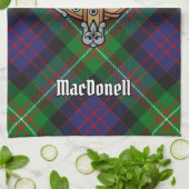 Clan MacDonell of Glengarry Crest over Tartan キッチンタオル (折り畳み)