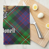 Clan MacDonell of Glengarry Crest over Tartan キッチンタオル (四つ折り)