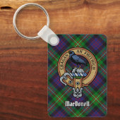 Clan MacDonell of Glengarry Crest over Tartan キーホルダー (正面)