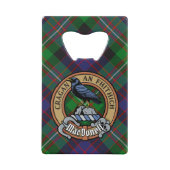 Clan MacDonell of Glengarry Crest over Tartan クレジットカード栓抜き (正面)