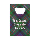 Clan MacDonell of Glengarry Crest over Tartan クレジットカード栓抜き (裏面)