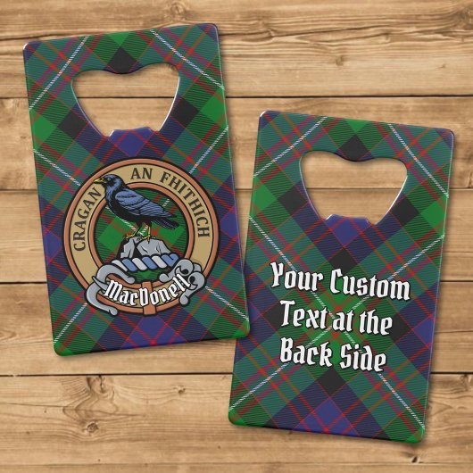 Clan MacDonell of Glengarry Crest over Tartan クレジットカード栓抜き