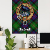 Clan MacDonell of Glengarry Crest over Tartan ポスター (ホームオフィス)