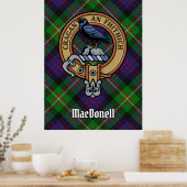 Clan MacDonell of Glengarry Crest over Tartan ポスター (キッチン)