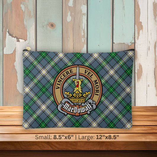Clan MacDowall Crest over Tartan アクセサリーポーチ