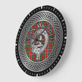 Clan MacDuff Crest & Tartan Knot ラージ壁時計 (傾斜)