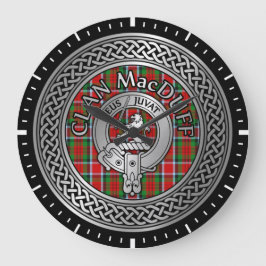 Clan MacDuff Crest & Tartan Knot ラージ壁時計