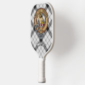Clan MacFarlane Crest over Black and White Tartan ピックルボールラケット (左)