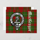 Clan MacGregor Crestバッジ&タータンチェック ポストカード (正面/裏面)