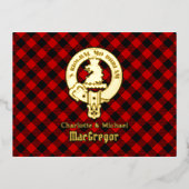 Clan MacGregor Crest over Rob Roy Tartan 箔招待状ポストカード (正面)