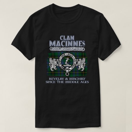 Clan MacInnes crestスコットランドのクランドスコティッシュスルナム Tシャツ (デザイン正面)