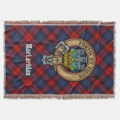 Clan MacLachlan Crest over Tartan スローブランケット (正面)
