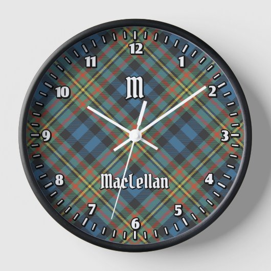 Clan MacLellan Ancient Tartan 壁時計 (正面)