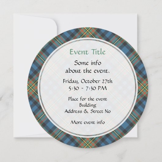 Clan MacLellan Ancient Tartan 招待状 (裏面)