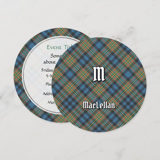 Clan MacLellan Ancient Tartan 招待状 (正面/裏面)