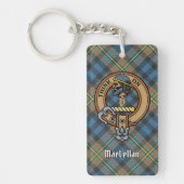Clan MacLellan Crest over Ancient Tartan キーホルダー (正面)