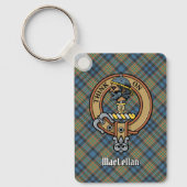 Clan MacLellan Crest over Ancient Tartan キーホルダー (正面)