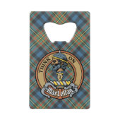 Clan MacLellan Crest over Ancient Tartan クレジットカード栓抜き (正面)