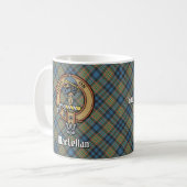 Clan MacLellan Crest over Ancient Tartan コーヒーマグカップ (正面左)