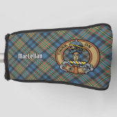 Clan MacLellan Crest over Ancient Tartan ゴルフヘッドカバー (正面)